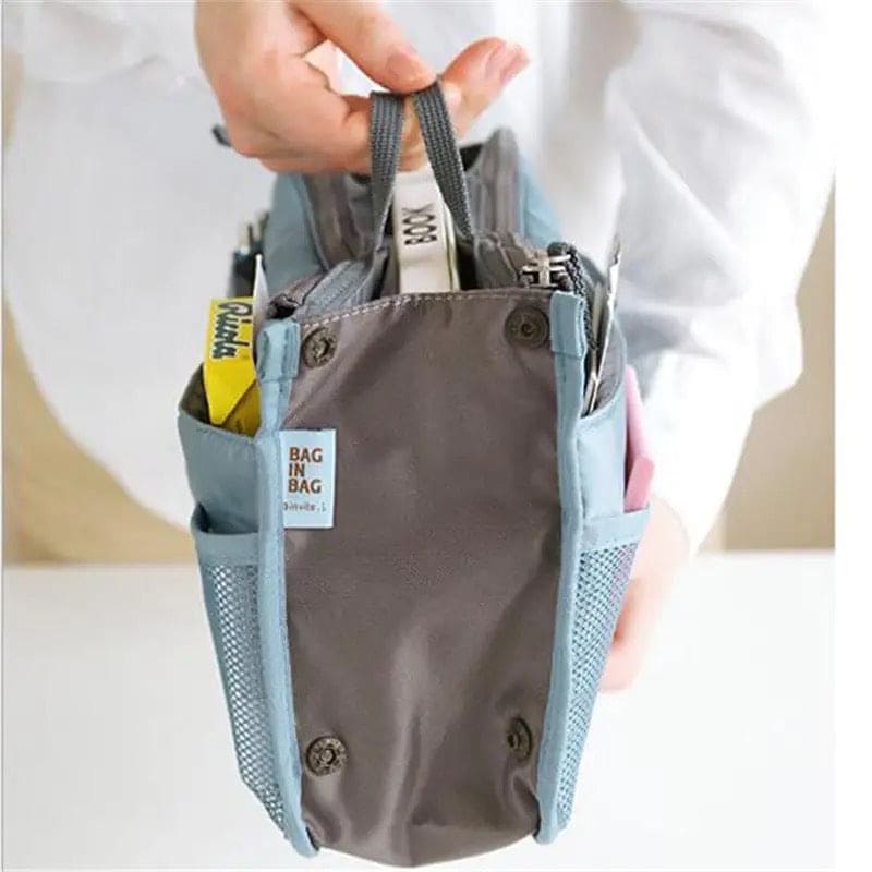 Organizer Insert Bag, Nylon Travel Handbag Purse, Large liner Lady Makeup Cosmetic Bag, Multi Zipper Makeup Bag, Double Zipper Storage Bag, Multipurpose Tote Bag Organizer Insert Bag, Nylon Travel Handbag Purse, Large liner Lady Makeup Cosmetic Bag, Multi Zipper Makeup Bag, Double Zipper Storage Bag, Multipurpose Tote Bag